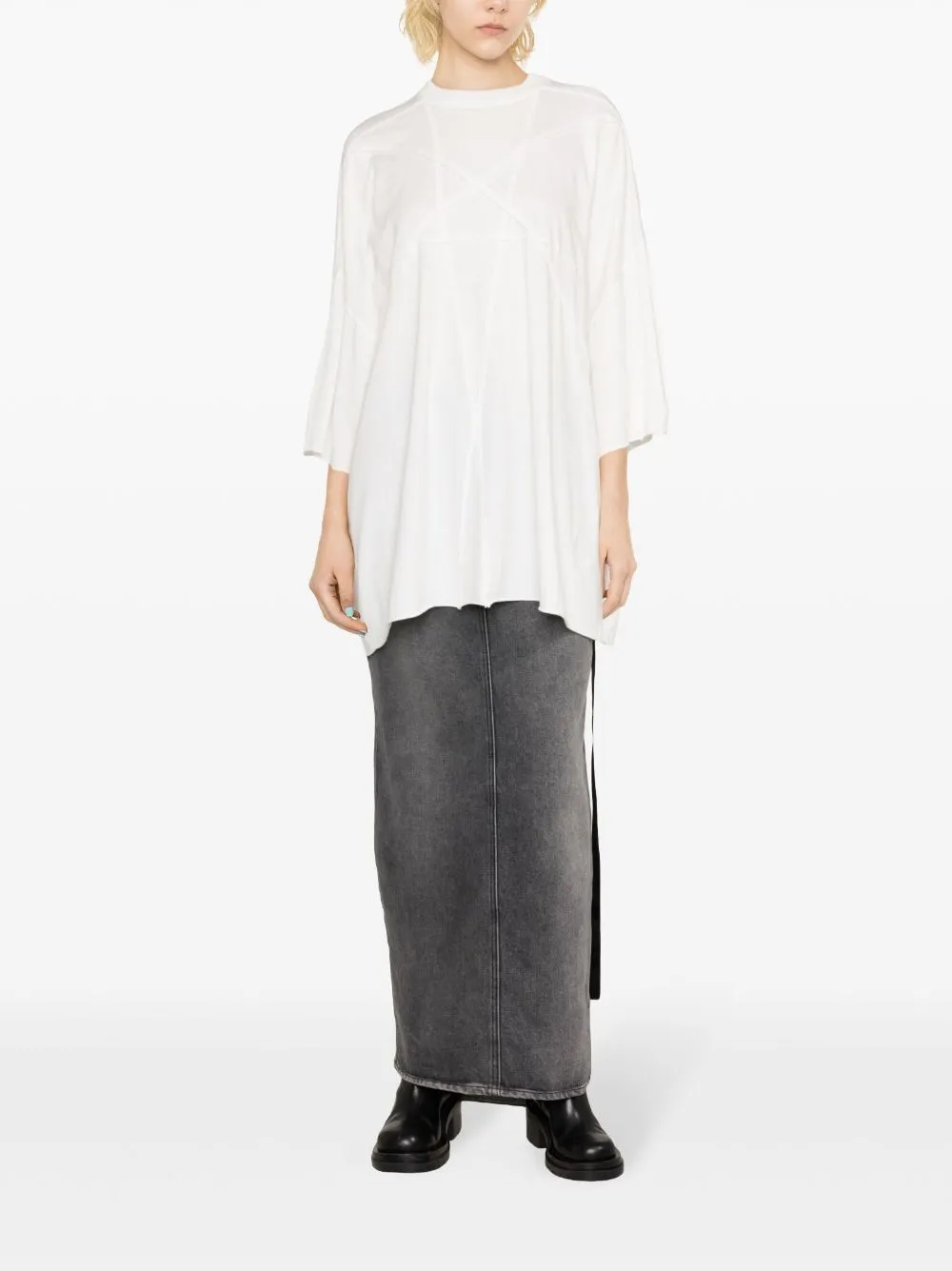 T-shirt oversize in bianco - donna