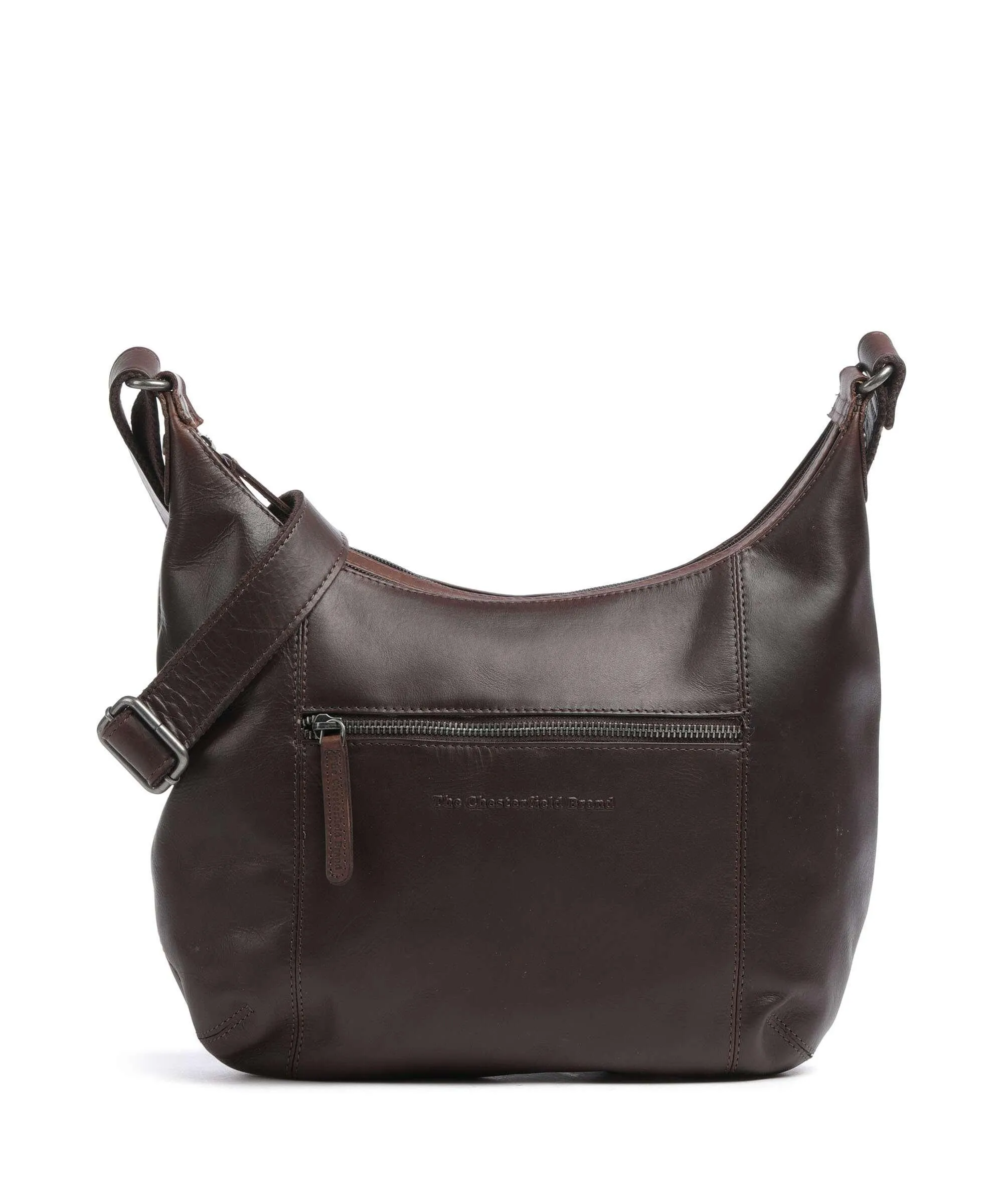  The Chesterfield Brand Cow Wax Pull Up Arlette Borsa hobo pelle a grana fine marrone scuro  