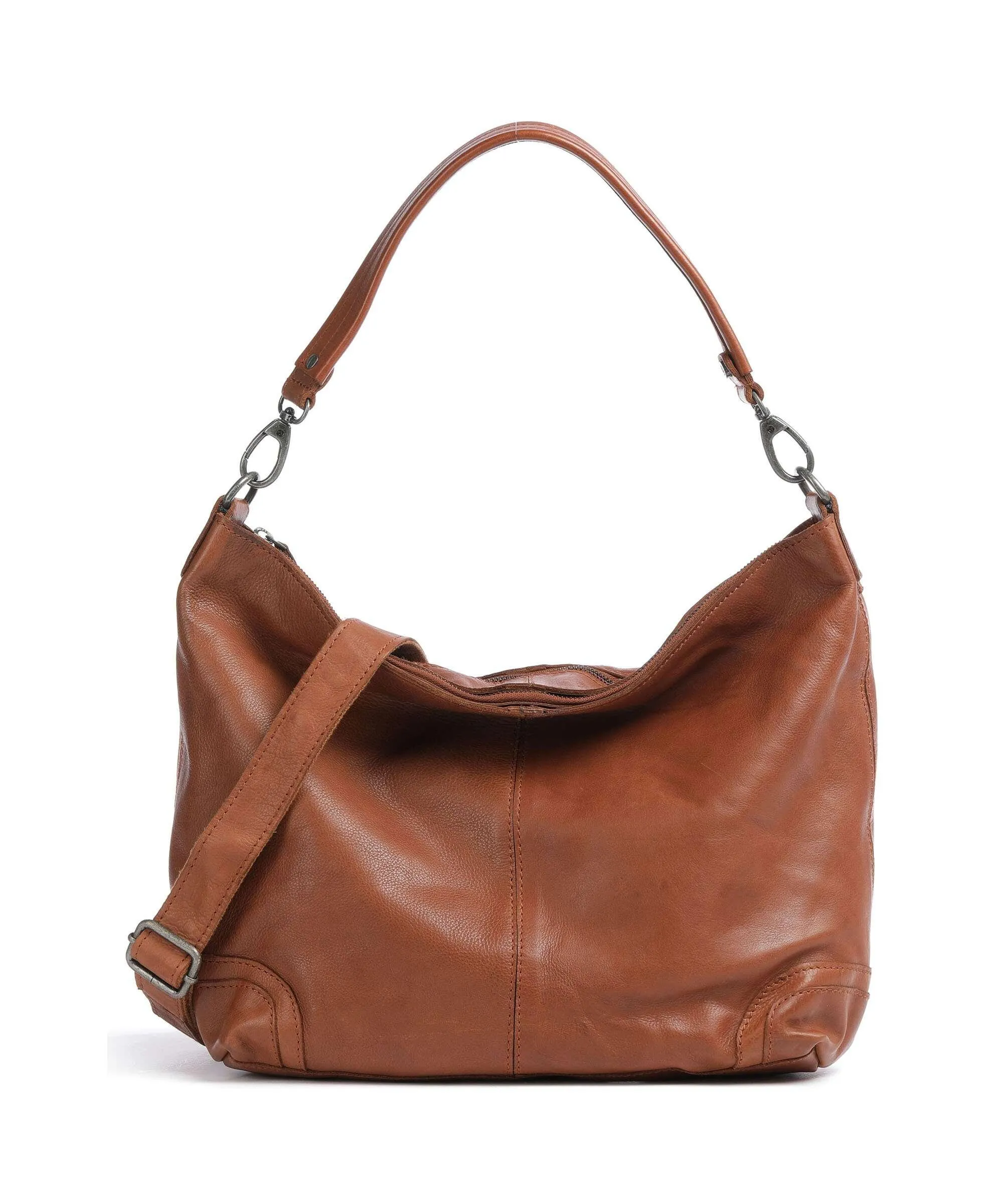  The Chesterfield Brand Washed Wax Cow Bolivia Borsa hobo pelle di vacchetta pull-up cognac  