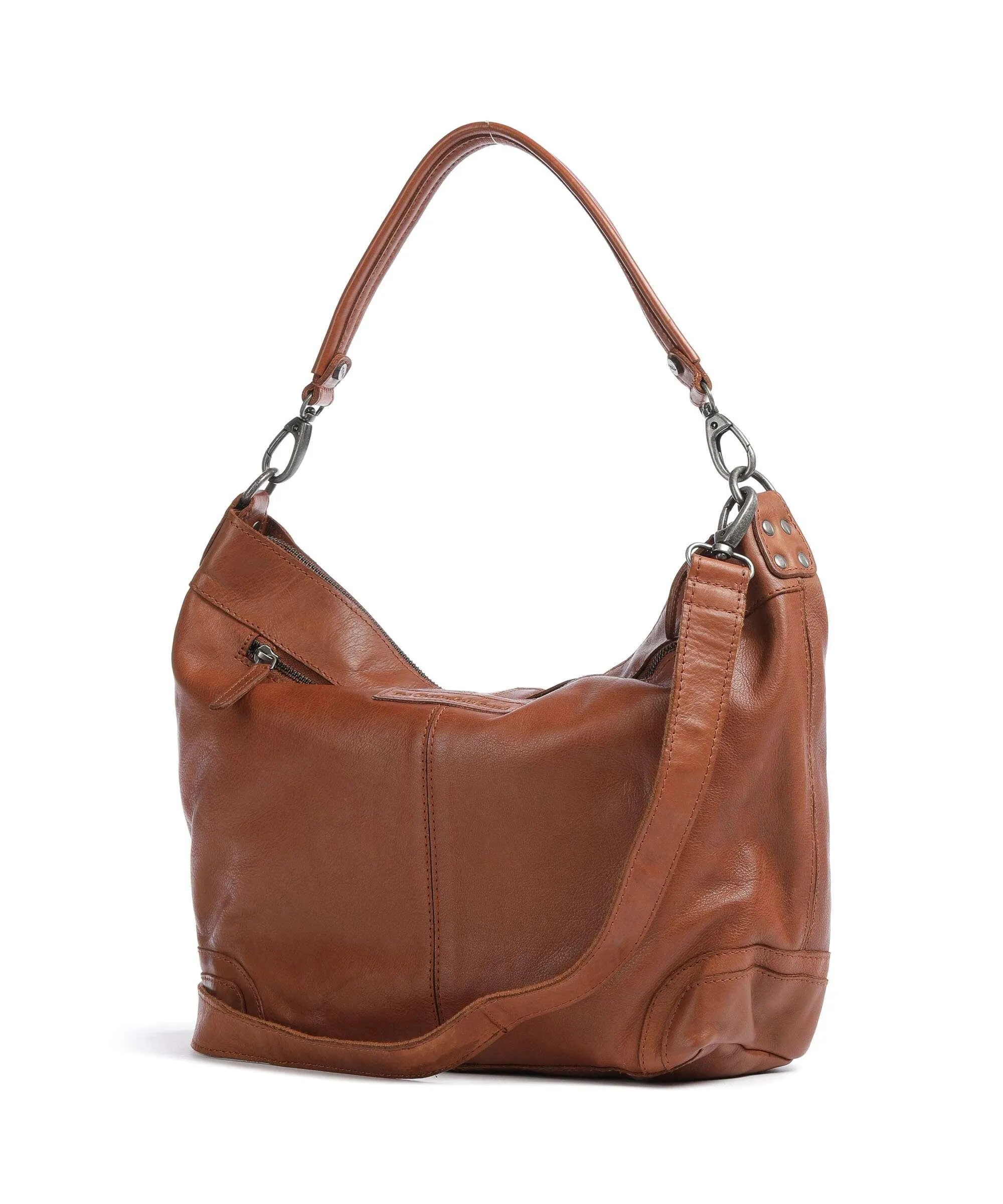  The Chesterfield Brand Washed Wax Cow Bolivia Borsa hobo pelle di vacchetta pull-up cognac  