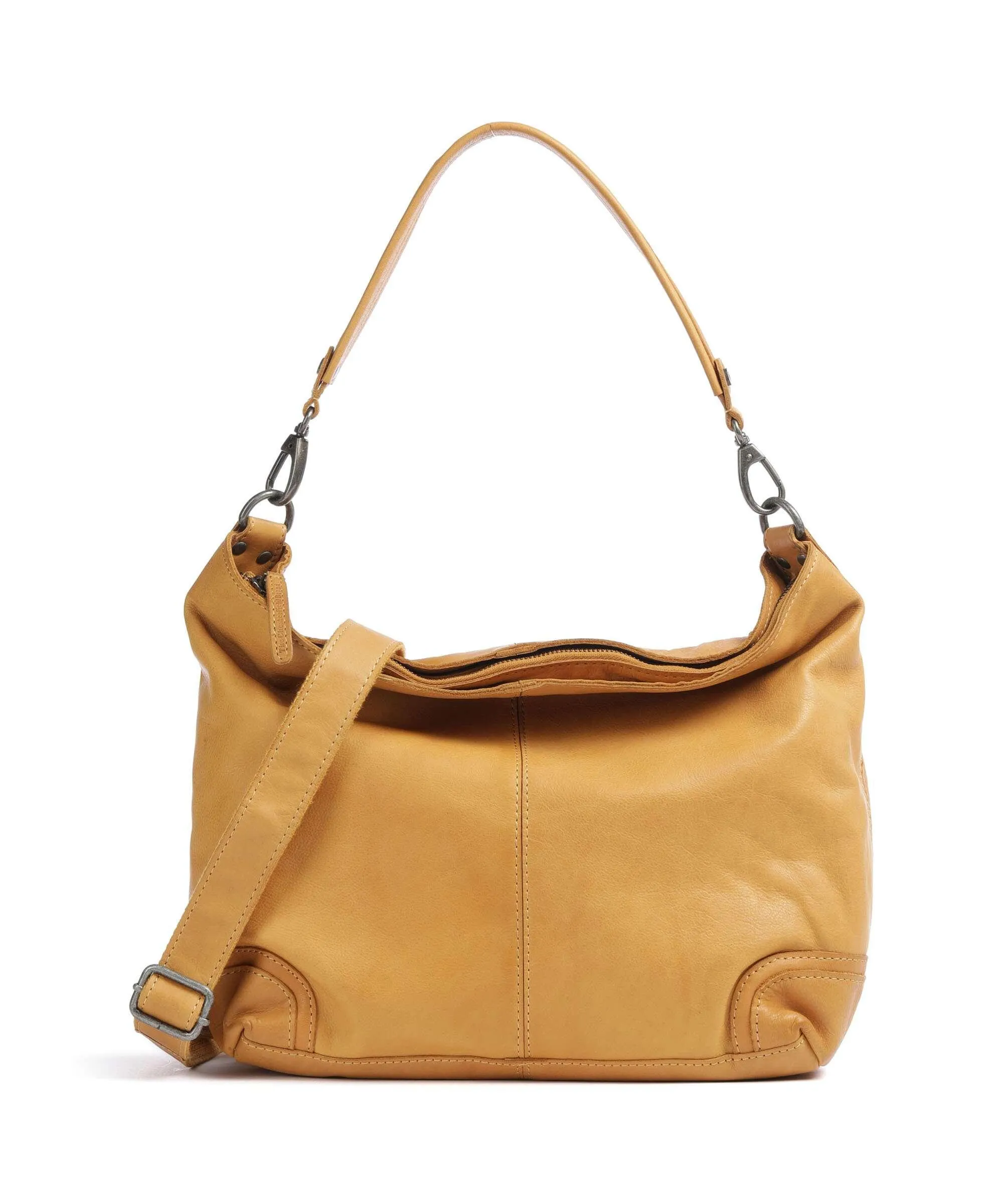 The Chesterfield Brand Washed Wax Cow Bolivia Borsa hobo pelle di vacchetta pull-up ocra  