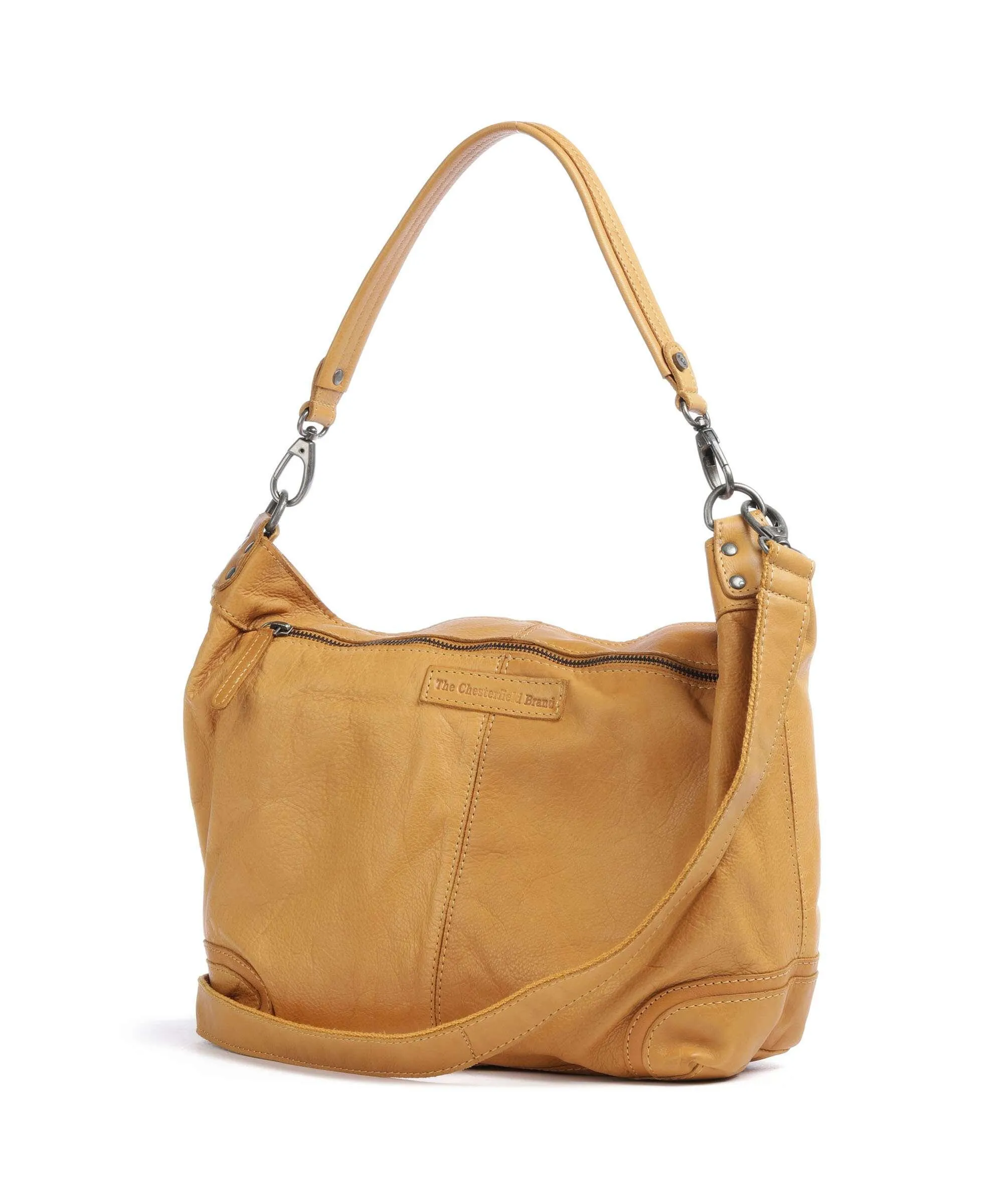  The Chesterfield Brand Washed Wax Cow Bolivia Borsa hobo pelle di vacchetta pull-up ocra  