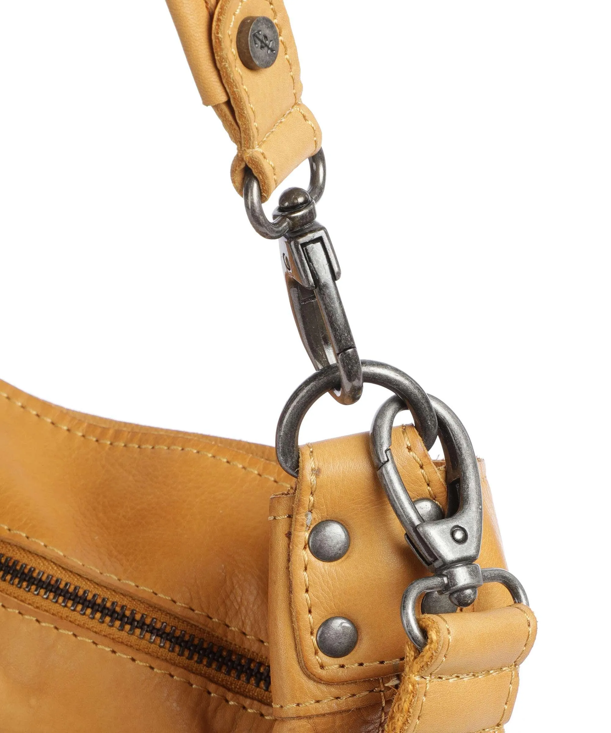  The Chesterfield Brand Washed Wax Cow Bolivia Borsa hobo pelle di vacchetta pull-up ocra  