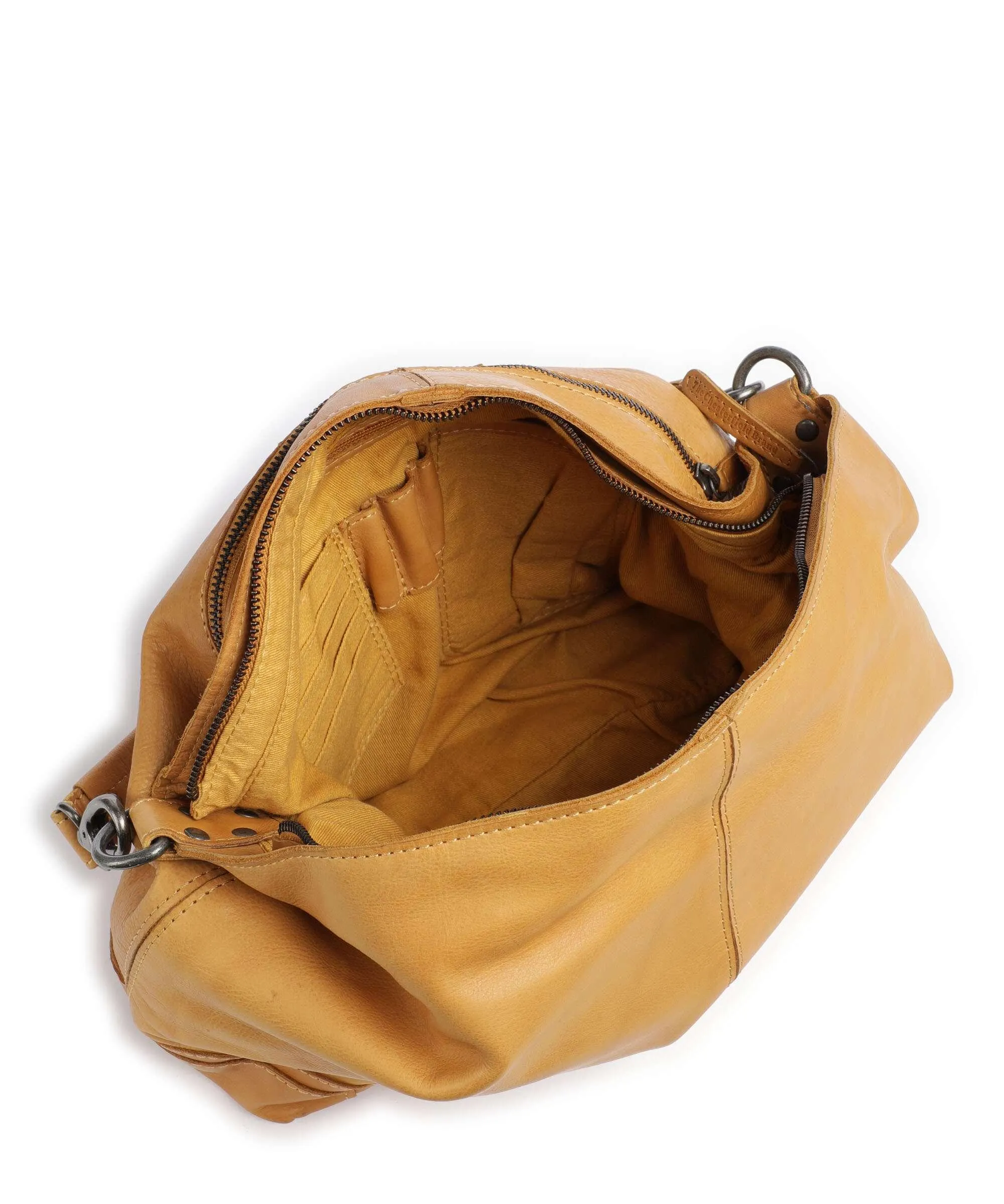 The Chesterfield Brand Washed Wax Cow Bolivia Borsa hobo pelle di vacchetta pull-up ocra  
