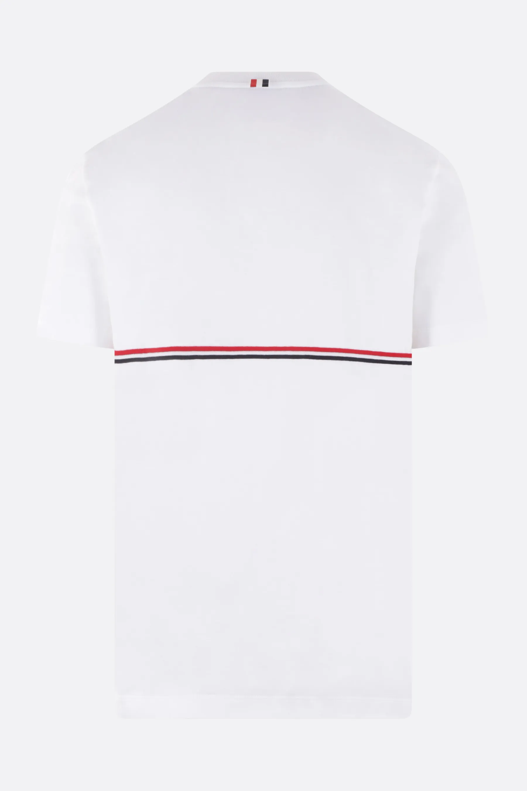  THOM BROWNE t-shirt oversize in cotone ricamo tricolor 