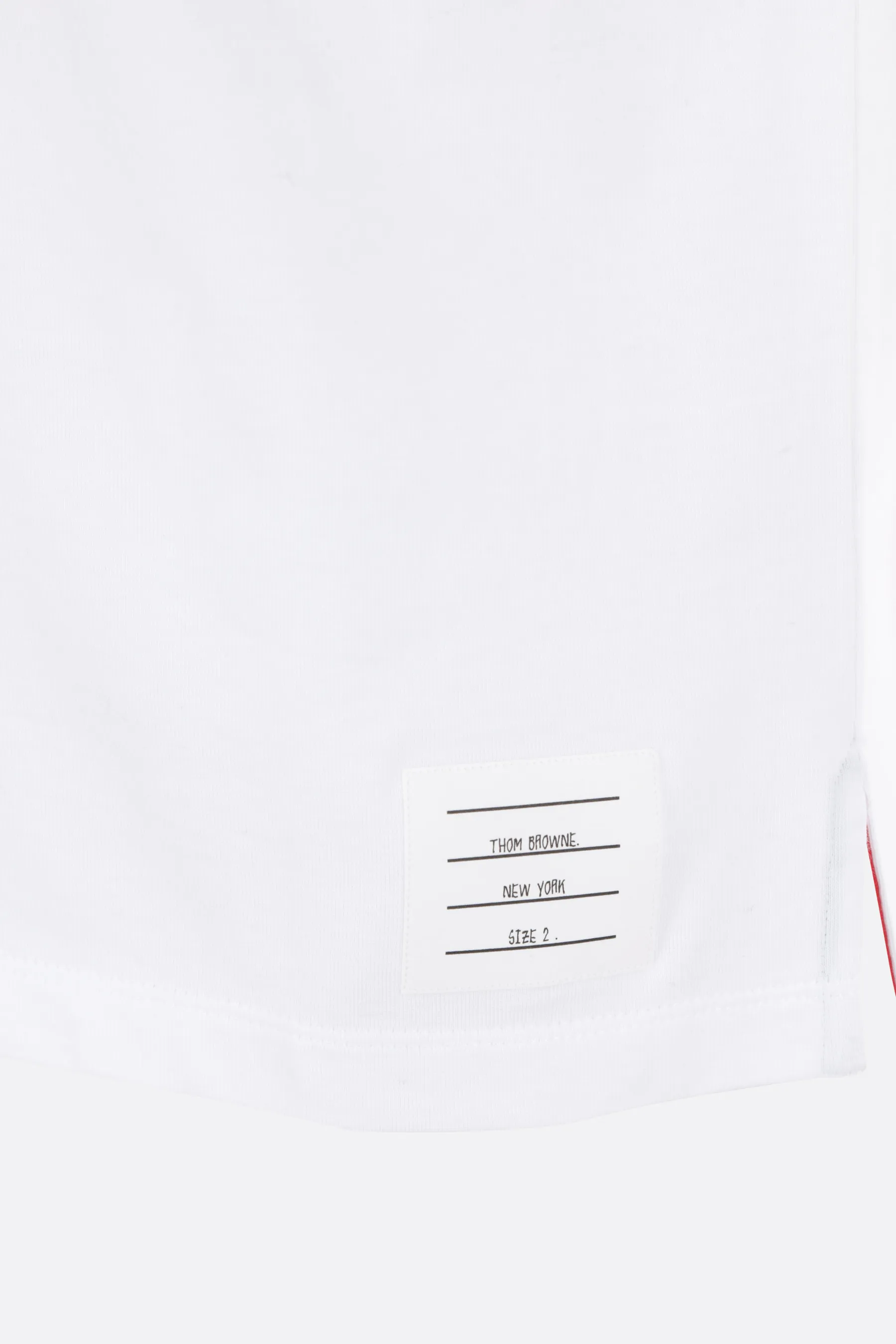  THOM BROWNE t-shirt oversize in cotone ricamo tricolor 