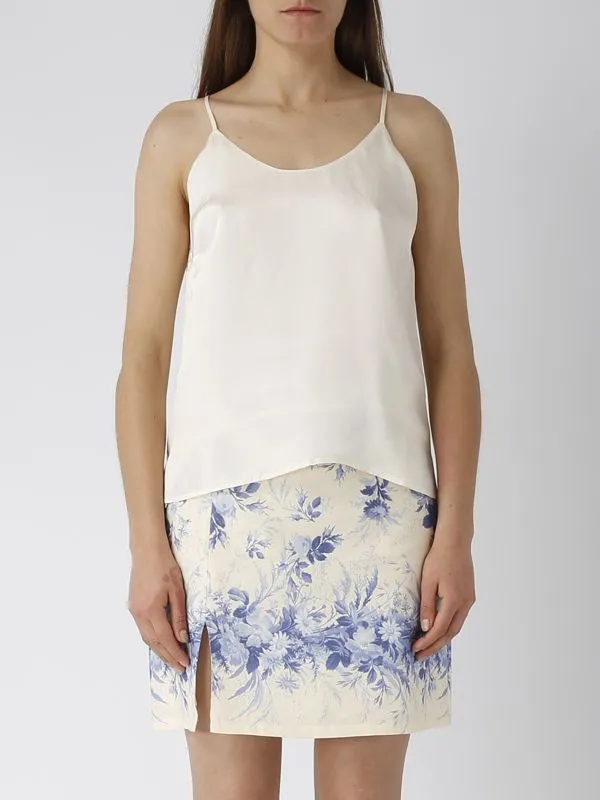 Top donna Twinset in raso con spalline Neve