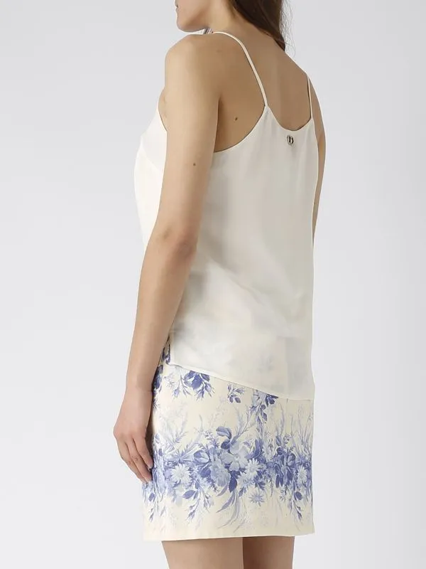 Top donna Twinset in raso con spalline Neve