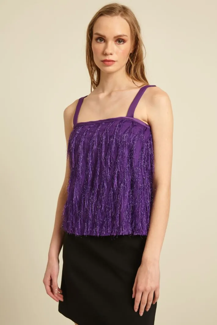 Top in tessuto jacquard