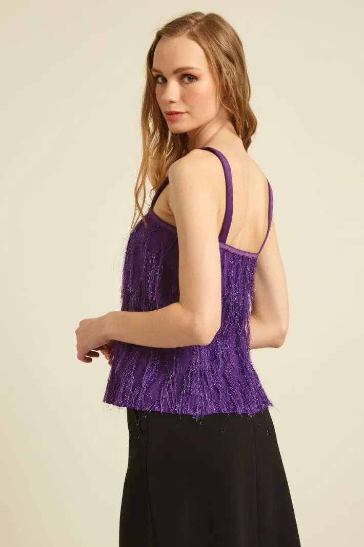 Top in tessuto jacquard