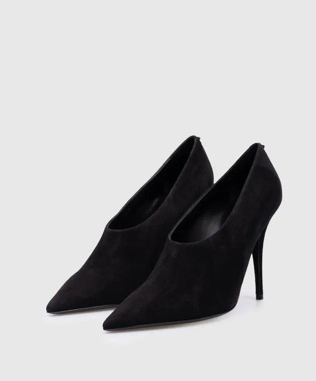 Valentino Scarpe in pelle scamosciata nera con firma VLogo 5W0S0KT0CAS