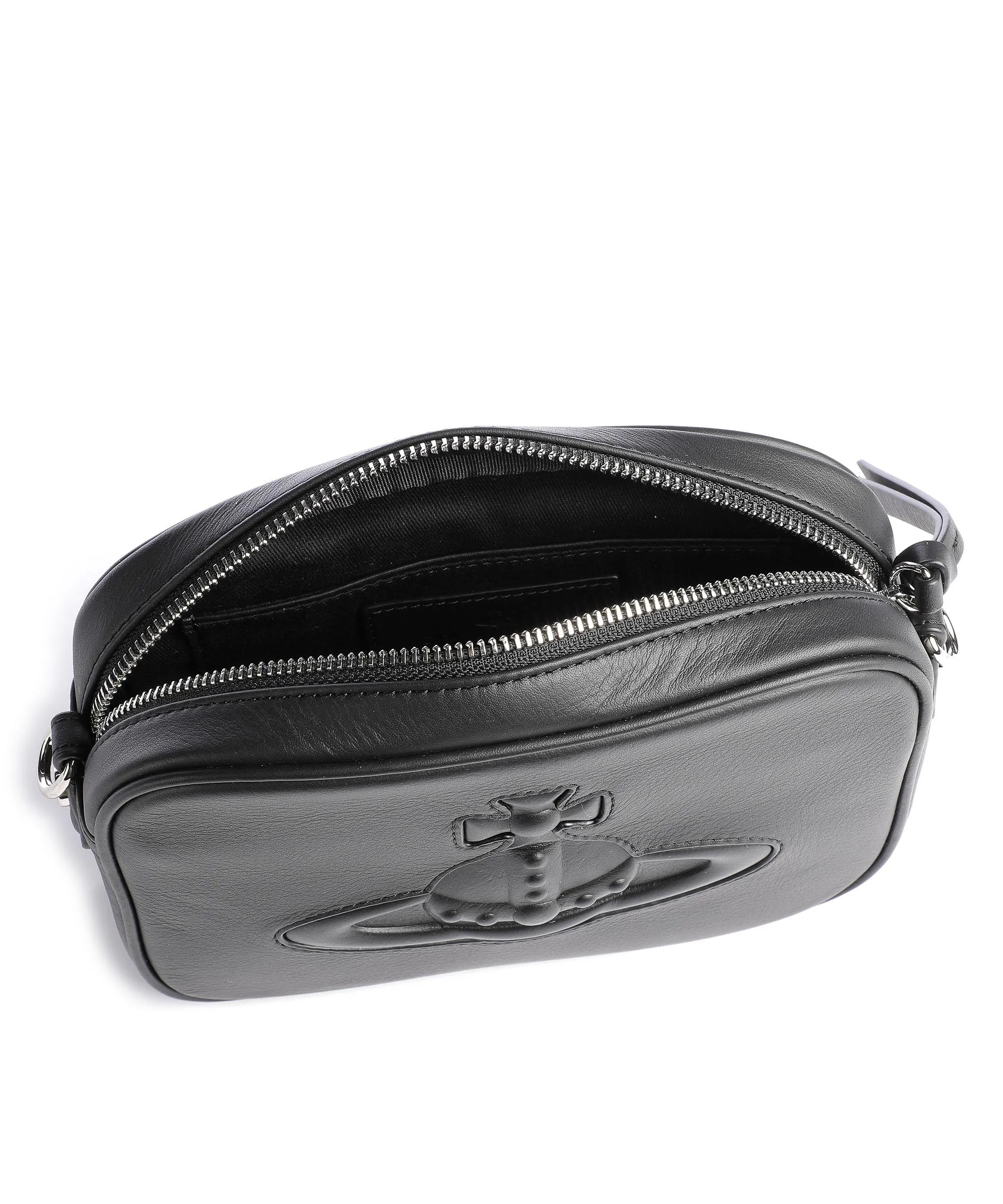  Vivienne Westwood Anna Smooth Borsa a tracolla pelle di vacchetta finemente grana nero  