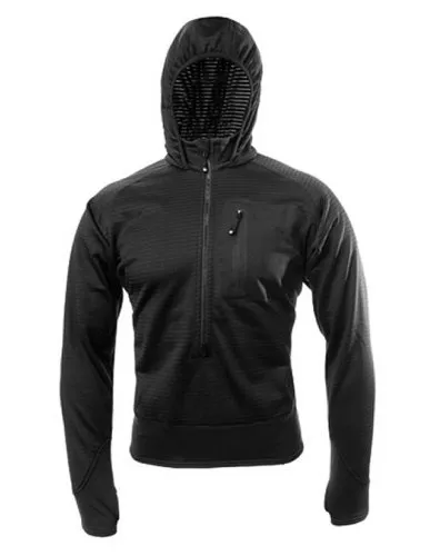 WW MAGLIA PILE CON CAPPUCCIO ZIP 3/4 GRID FLEECE – BLACKHAWK
