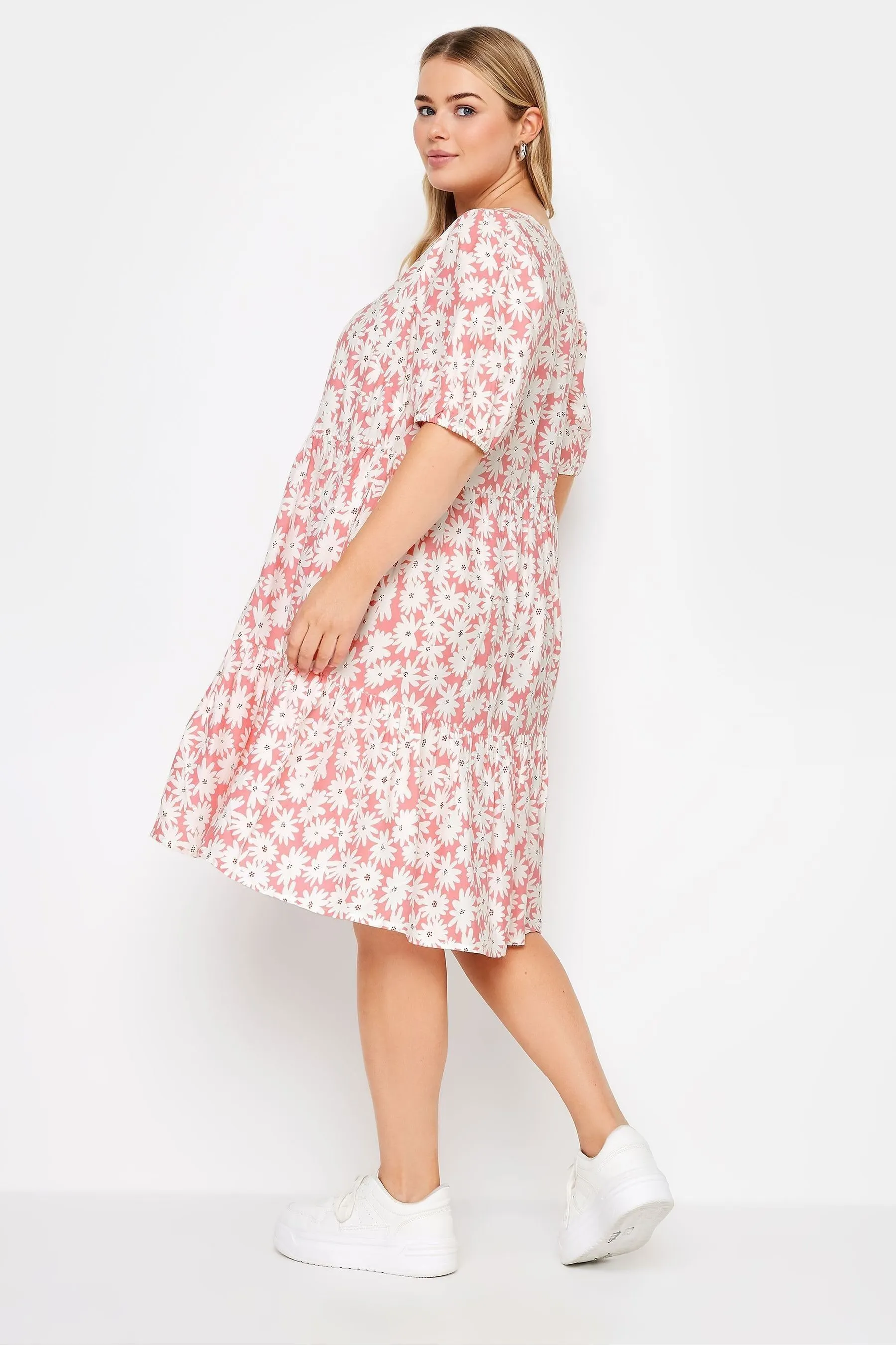 Yours Curve Floreale - Abito midi a balze